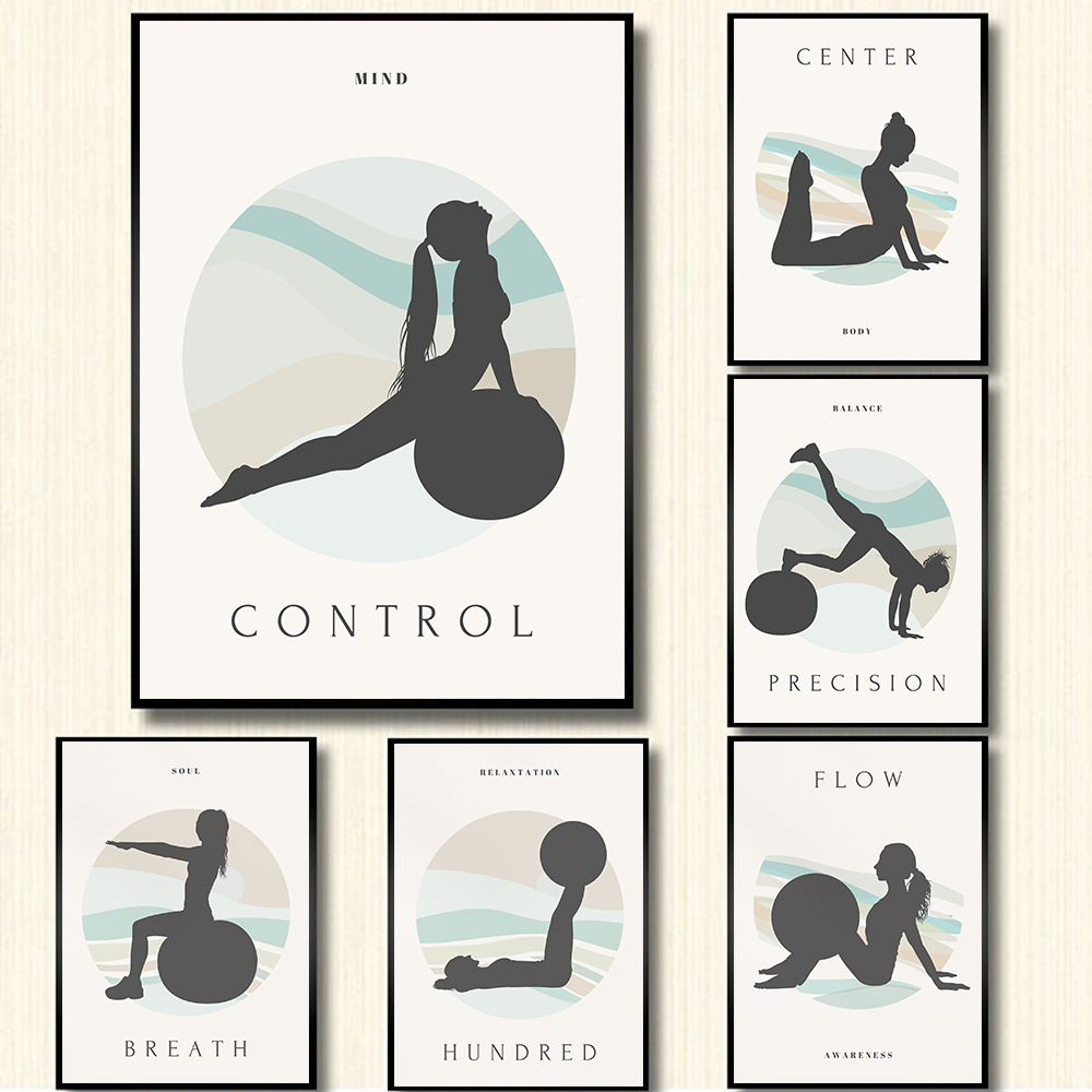 Yoga Fitness Quotes - โปสเตอร์รูปภาพสร้างแรงบันดาลใจแบบมินิมอลลิสต์สำหรับพิลาทีสฟิตเนสโยคะเด็กผู้หญิงภาพยิมนาสติกภาพวาดติดผนังผ้าใบของขวัญตกแต่งห้องบ้าน