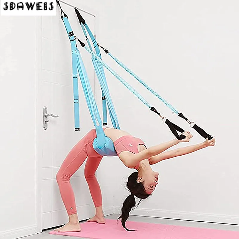 Yoga Fitness Stretching Strap - ปรับ Aerial โยคะยืดหยุ่นยืดประตูแขวนเข็มขัดโยคะ Hammock Swing ฟิตเนส
