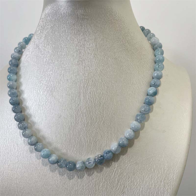 8MM Aquamarine หยกสร้อยคอหินธร - Yoga Health & Fitness Center บทวิจารณ์และราคา
