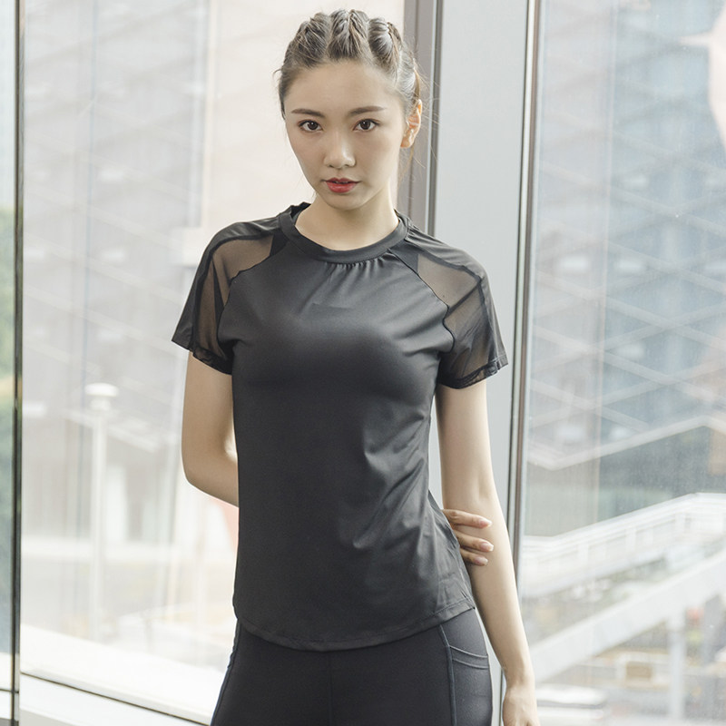 เสื้อยืดออกกำลังกายผู้หญิงแขนส - Yoga Fitness Training บทวิจารณ์และราคา