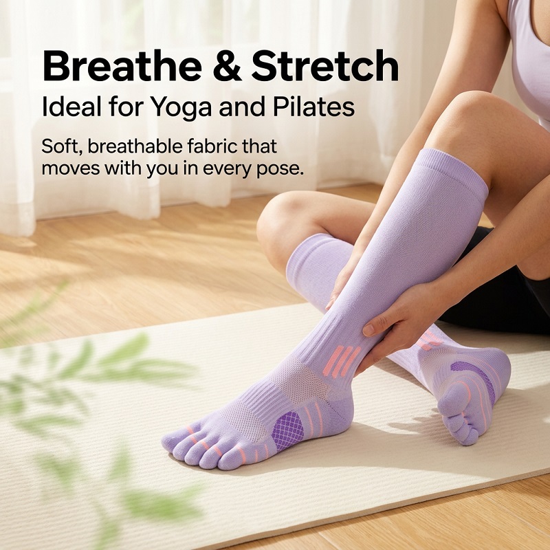 ถุงเท้ายาวสำหรับออกกำลังกายฤดู - Fitness Of Yoga บทวิจารณ์และราคา