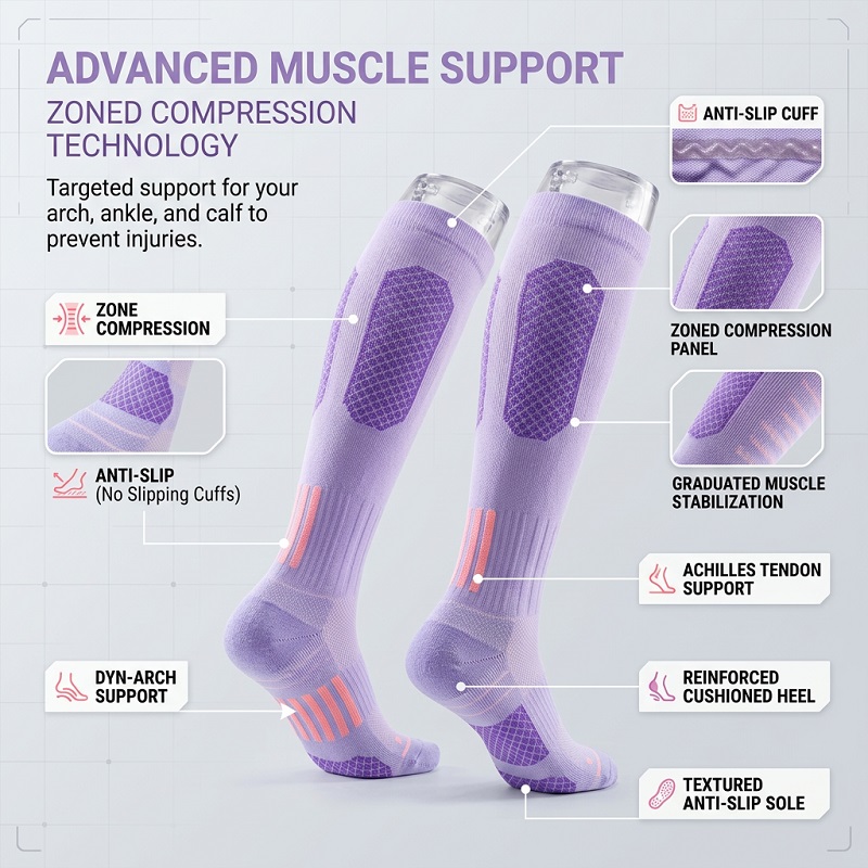 ถุงเท้ายาวสำหรับออกกำลังกายฤดู - Fitness Of Yoga บทวิจารณ์และราคา