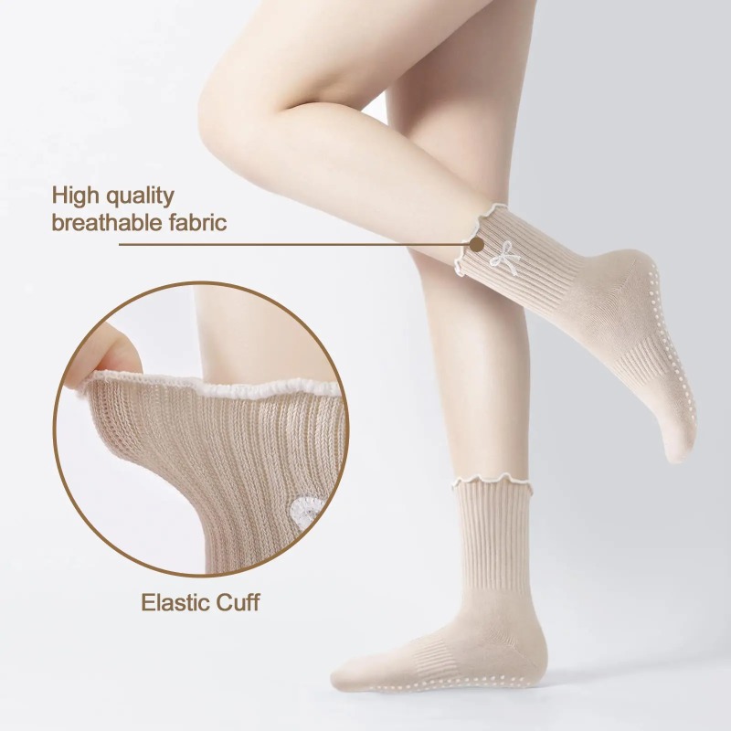 ถุงเท้าโยคะมืออาชีพ สายรัดผ้าฝ - Fitness Of Yoga บทวิจารณ์และราคา