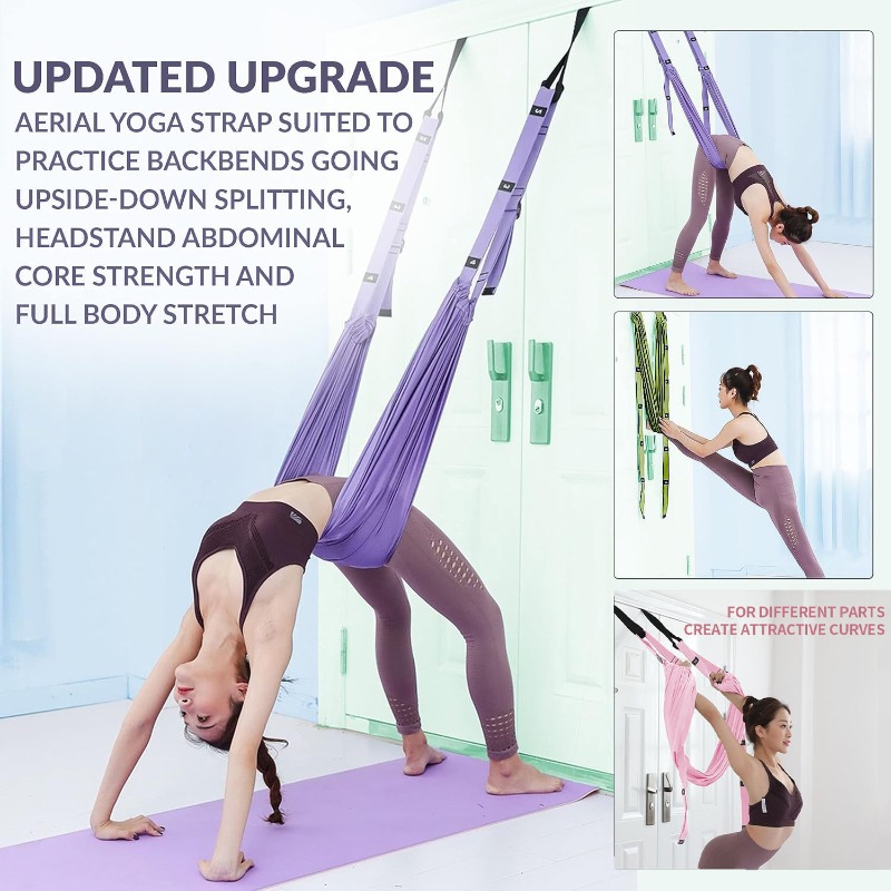 ชุดเปลญวนโยคะปรับระดับได้ พร้อ - Yoga Fitness Stretching Strap บทวิจารณ์และราคา