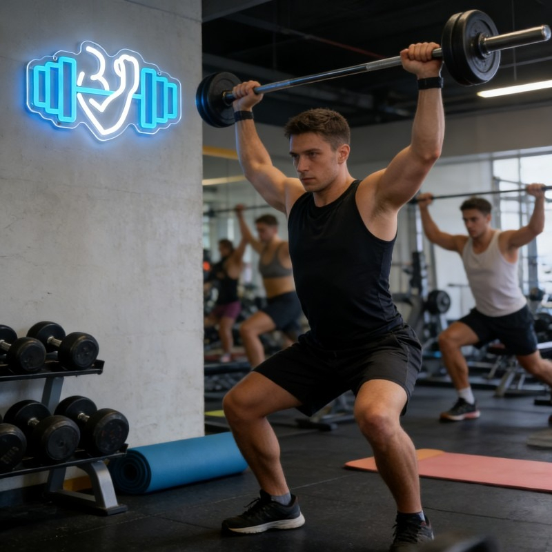 ป้ายไฟนีออนรูปดัมเบลบicep สำหร - Yoga Fitness Quotes บทวิจารณ์และราคา