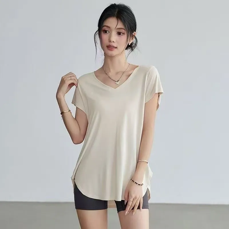 เสื้อยืดโยคะคอกลมแขนสั้นสำหรับ - Yoga Fitness Training บทวิจารณ์และราคา